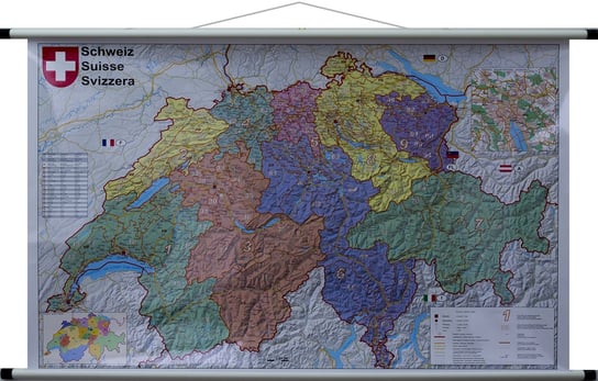 Szwajcaria. Mapa ścienna kody pocztowe 1:400 000, Stiefel Opracowanie zbiorowe