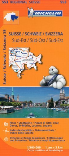 Szwajcaria Południowo-Wschodnia. Mapa 1:200 000 Michelin Travel Publications