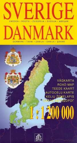 Szwecja Dania. Mapa 1:1 200 000 Jana Seta