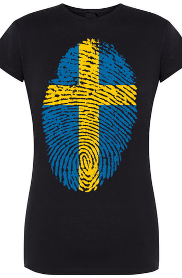 Szwecja Flaga Odcisk Damski T-Shirt Rozm.L Inna marka