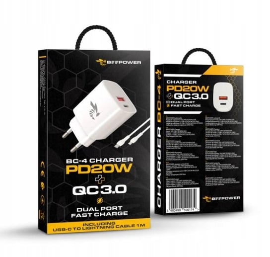 Szybka Ładowarka Do Iphone 20W Qc 3.0 + Kabel BeePower