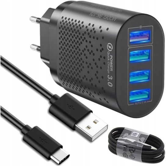 Szybka ładowarka QC 3.0 4xUSB 48w+kabel USB-C 1,5m BLASHORN