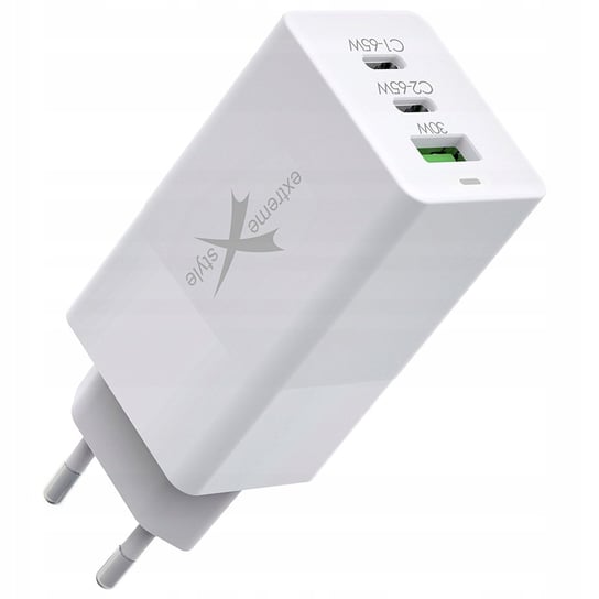 SZYBKA ŁADOWARKA SIECIOWA – 2 X USB C + USB – PD + QC – GAN – 65W ExtremeStyle