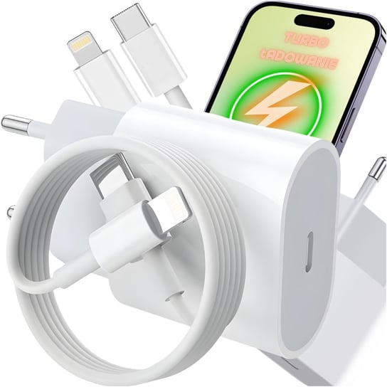 Szybka ładowarka Sieciowa do Apple iPhone + kabel Lightning Typ C 20W ASATO