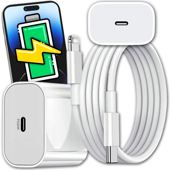 Szybka Ładowarka Sieciowa Kostka Usb-C 20W + Kabel Do Iphone Lightning 1M Apple