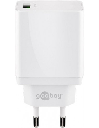 Szybka ładowarka USB QC3.0 (18W) biała Goobay