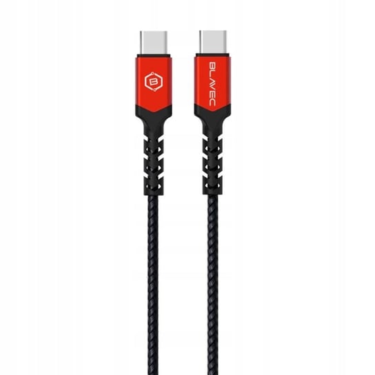 Szybki Kabel PD USBC Typu C I USB Typ C BLAVEC RAPTOR 60W 3A 50cm czarno czerwony Przewód do Szybkiego ładowania Telefonu Blavec