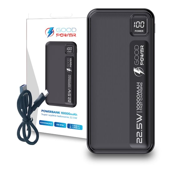 Szybki Powerbank Bateria do telefonu USBC 10000 mAh 22,5W GOODPOWER GOODPOWER