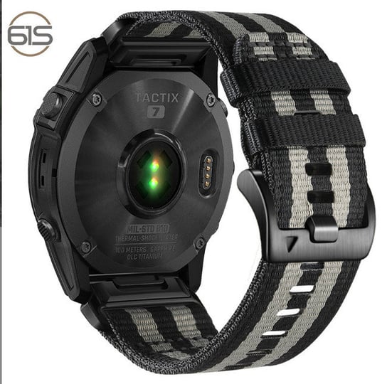 Szybko Zdejmowany Nylonowy Pasek Do Zegarka Garmin Fenix 5X 6X 7X Tactix 7 Pro Black + Light Gray 22 Mm INF