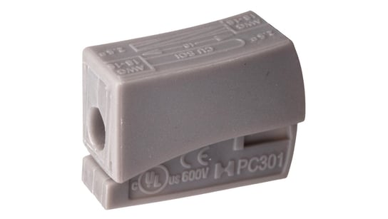 Szybkozłączka 1x0,5-2,5mm2 jasnoszary PC301-CL 89006002 /100szt./ Simet