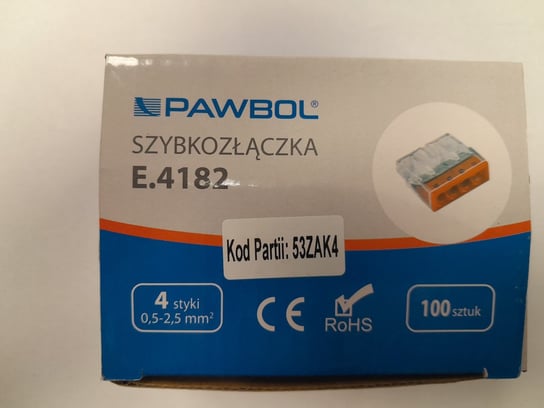 SZYBKOZŁĄCZKA PAWBOL 4 STYKI DRUT PAWBOL