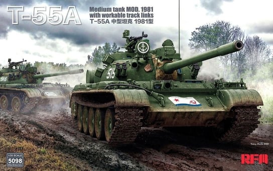 T-55A Medium Tank Mod. 1981 (With Workable Track Links) 1:35 Rye Field Model 5098 Rye Field Model