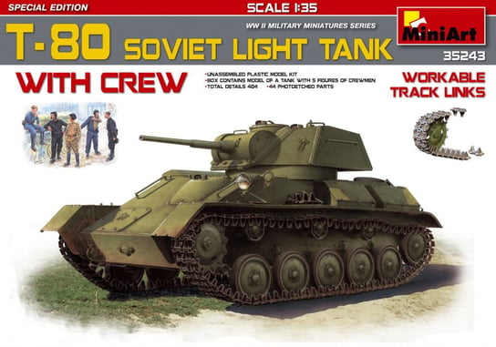 T-80 Soviet Light Tank with crew 1:35 MiniArt 35243 MiniArt