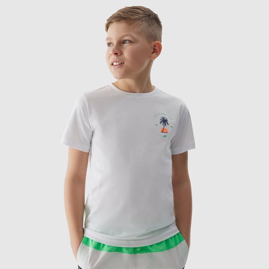 T-Shirt 4F 4FJWSS24TTSHM1130 10S biały 140 cm 4F