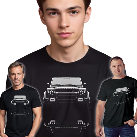 T-SHIRT BAWEŁNA koszulka męska Z NADRUKIEM Land Rover DEFENDER M UNIQ66