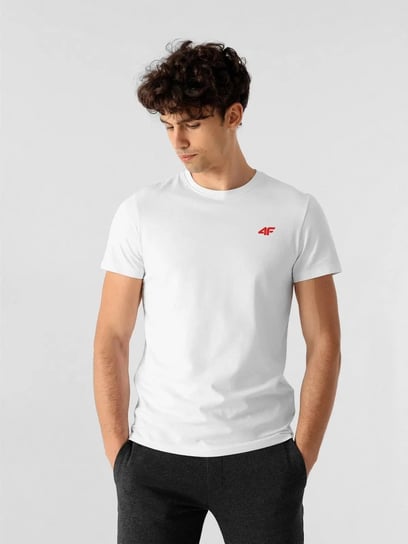 T-shirt bawełniany męski 4F 4FWSS24TTSHM1899-10S Biały 4F