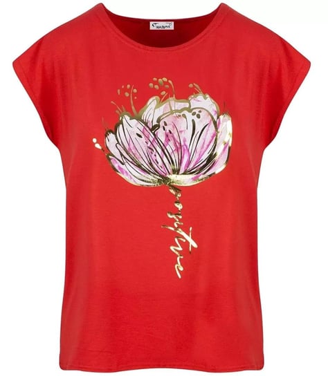 T-shirt bluzka damska nadruk kwiat MALWINA-M Agrafka