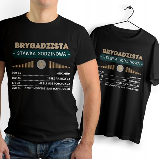 T-Shirt czarny Dla Brygadzisty Na Prezent z Dowolnym Nadrukiem Zdjęciem Inna marka