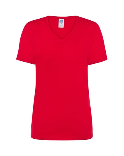 T-shirt Damski czerwony dekolt w serek roz. M REIS