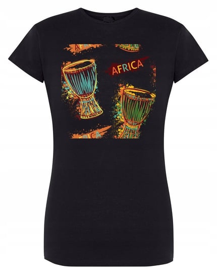 T-Shirt damski fajny nadruk bębenki Afryka r.M Inna marka