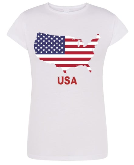 T-Shirt damski fajny nadruk flaga USA r.L Inna marka