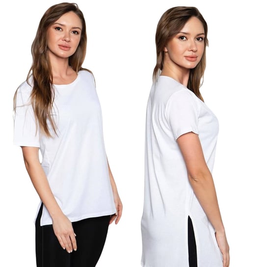 T-shirt Damski Klasyczny Biały L Basic