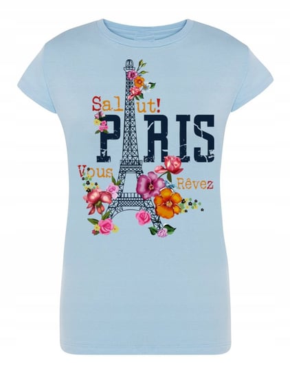 T-Shirt damski kolorowy nadruk Paryż r.M Inna marka