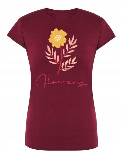 T-Shirt damski modny nadruk Flowers Kwiaty r.S Inna marka