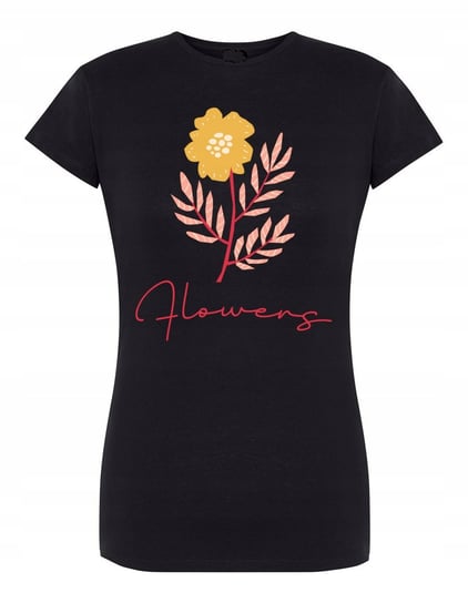 T-Shirt damski modny nadruk Flowers Kwiaty r.S Inna marka