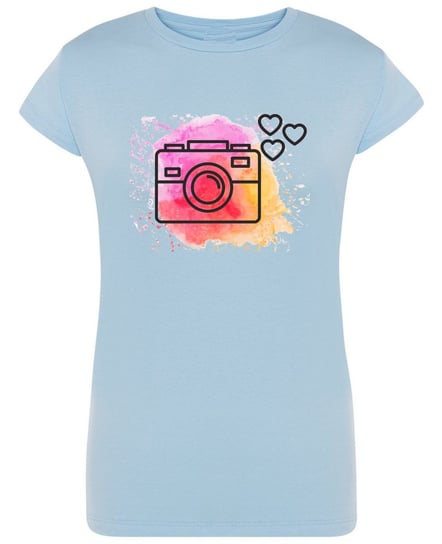 T-Shirt damski nadruk Aparat Kolorowe Tło r.M Inna marka