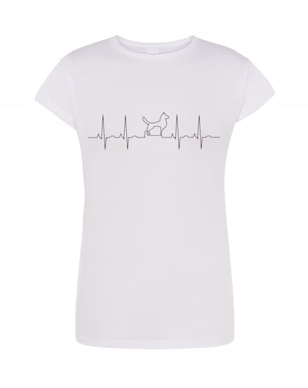 T-Shirt damski nadruk EKG love Pies r.S Inna marka