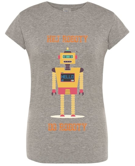 T-Shirt damski nadruk Hej Roboty Do Roboty r.L Inna marka