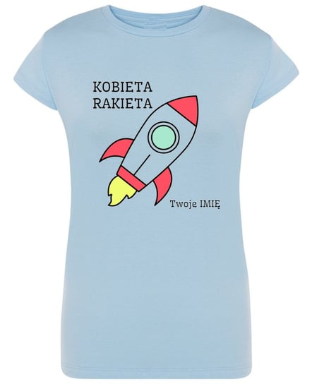 T-Shirt damski nadruk Kobieta Rakieta + Imię L Inna marka