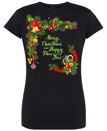 T-Shirt damski nadruk Merry Christmas New Year L Inna marka
