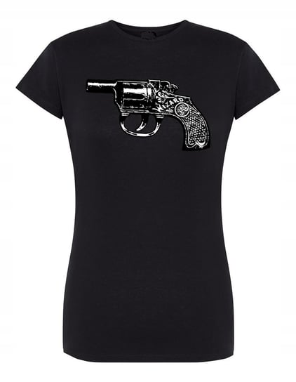 T-Shirt damski nadruk REWOLWER PISTOLET r.L Inna marka