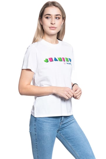 T-Shirt Damski Wrangler High Rib Regular Tee White W7N9Evx12-Xs Inna marka