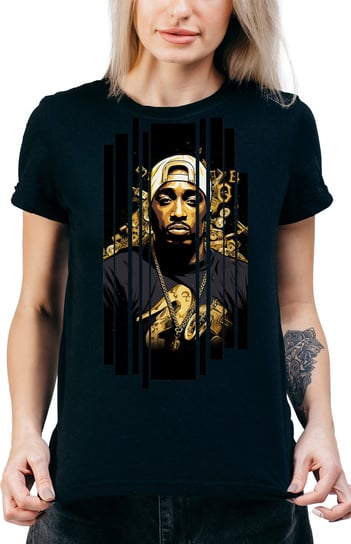 T-SHIRT DAMSKI Z NADRUKIEM PREZENT 2PAC RAP HIP HOP R-S A227 DonWitold