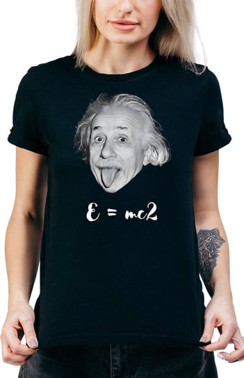 T-SHIRT DAMSKI Z NADRUKIEM PREZENT ŚMIESZNA EINSTEIN NAUKA R-XXL A191 DonWitold