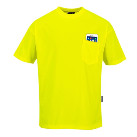 T-shirt Day-Vis z kieszonką PORTWEST Żółty 5XL Portwest