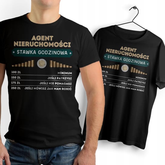 T-Shirt Dla Agenta Nieruchomości czarny Na Prezent z Dowolnym Nadrukiem Inna marka