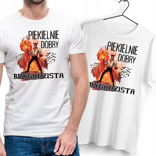 T-Shirt Dla Brygadzisty biały Na Prezent z Dowolnym Nadrukiem Zdjęciem Inna marka