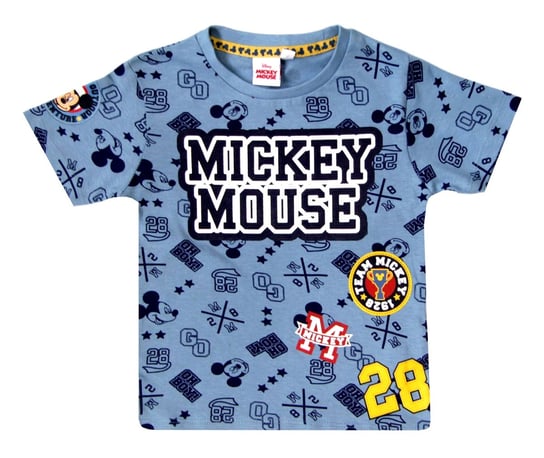 T-shirt dla chłopców, Myszka Mickey, Disney, kolor niebieski, bawełna, krótki rękaw, rozmiar 116 cm Disney