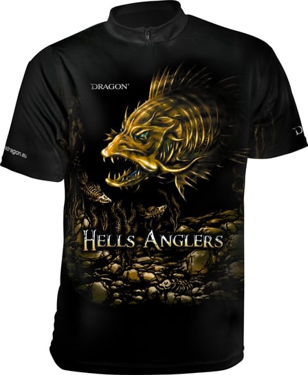 T-Shirt Dragon Hells Anglers (Z Zamkiem) SANDACZ XS czarno-pomarańcz. DRAGON