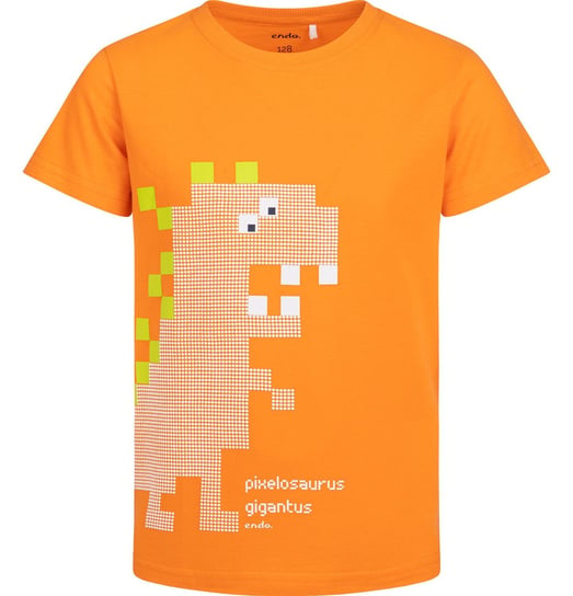 T-shirt dziecięcy chłopięcy Bawełna pomarańczowy 104 z Dinozaurem  Endo Endo