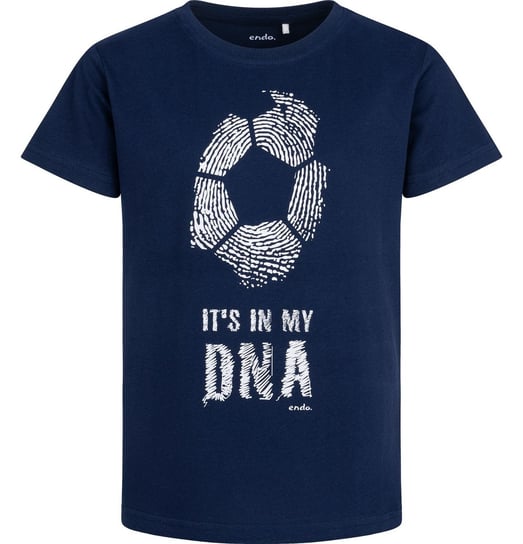 T-shirt  dziecięcy chłopięcy Bawełniany  granatowy 134 piłkarskie DNA Endo Endo