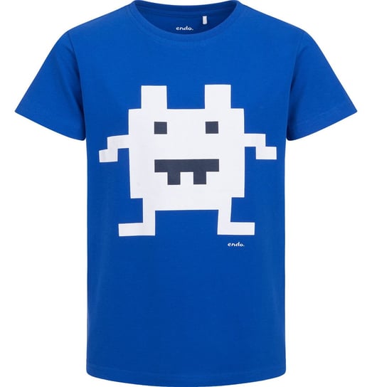 T-shirt dziecięcy chłopięcy Bawełniany  niebieski 152 Stworek Pixel Endo Endo