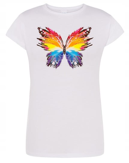 T-Shirt fajny kolorowy nadruk MOTYL r.L Inna marka