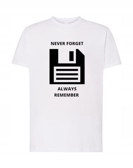 T-shirt fajny nadruk dyskietka NEVER FORGET M Inna marka