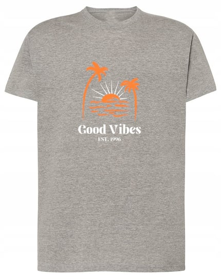 T-Shirt fajny nadruk Good Vibes palmy r.S Inna marka