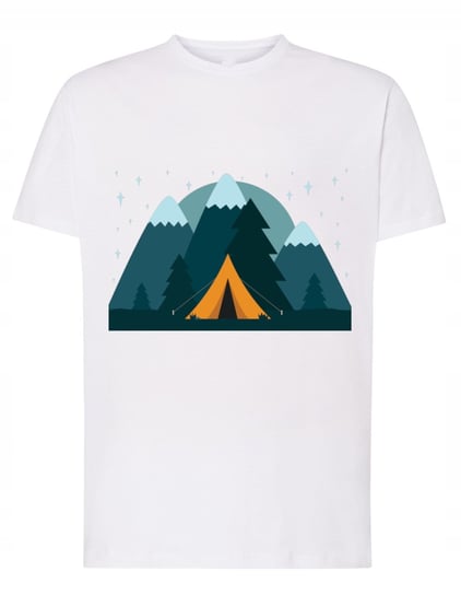 T-Shirt fajny nadruk góry namiot biwak r.XXL Inna marka